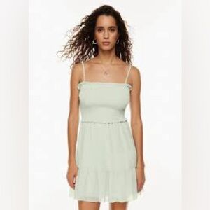 Aritzia Wilfred Tempest Sleeveless Mini Dress Light Green Size Large